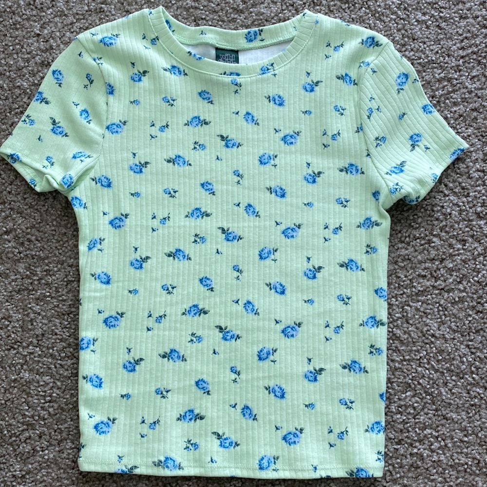 Short Sleeve Mint Green Flower Top from Target